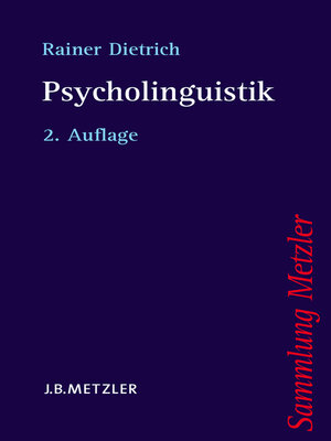 cover image of Psycholinguistik